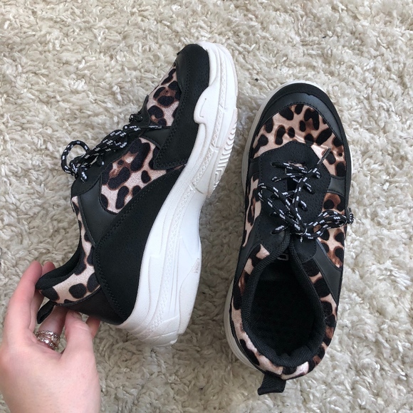 chunky leopard sneakers